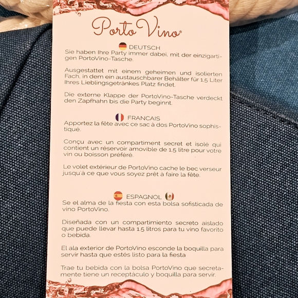 PortoVino Tote Beach Bag Canvas Wine Purse - Picture 9 of 11